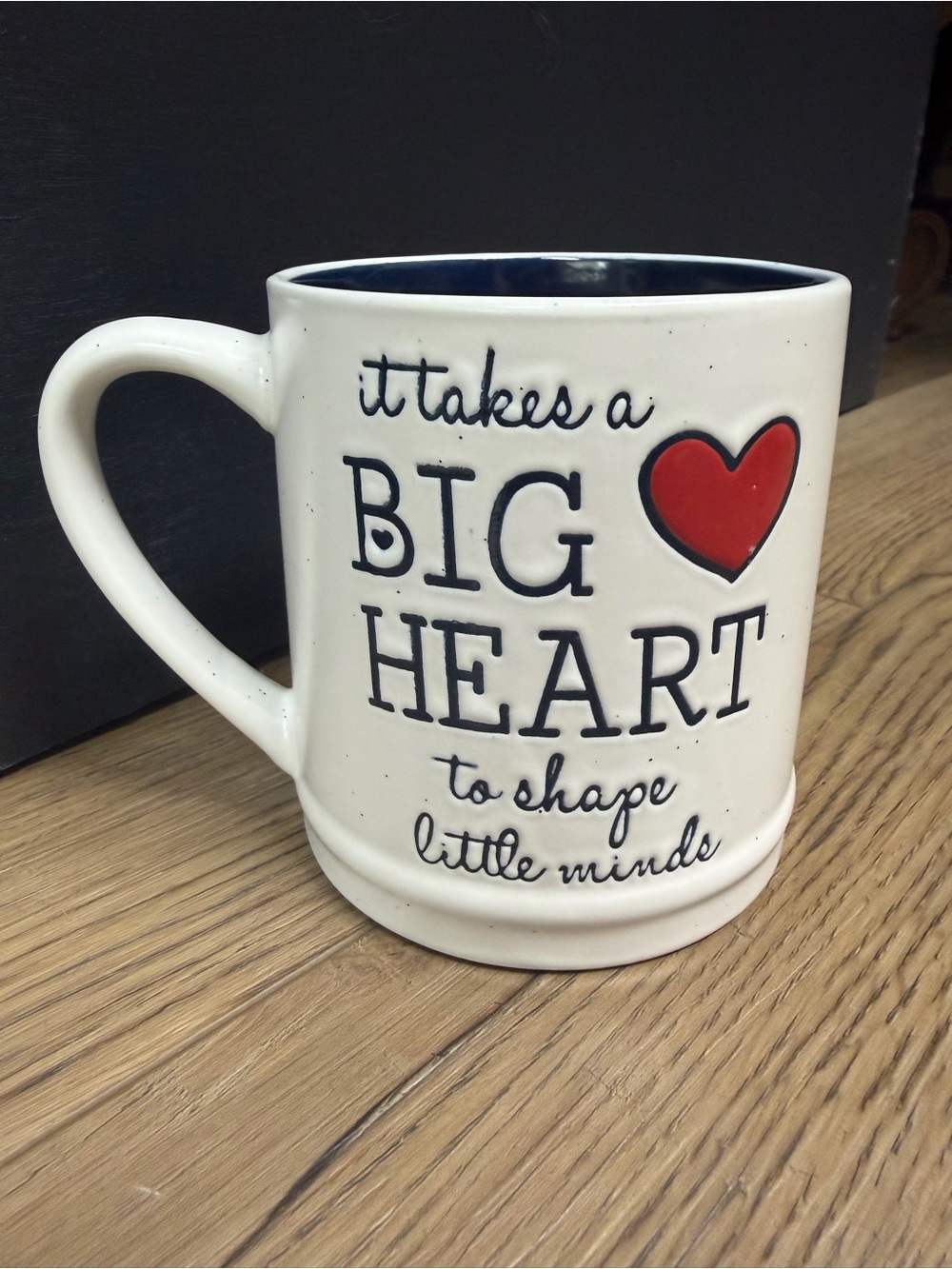 Sheffield Home White Ceramic Mug with Red Heart Teacher Sentiment